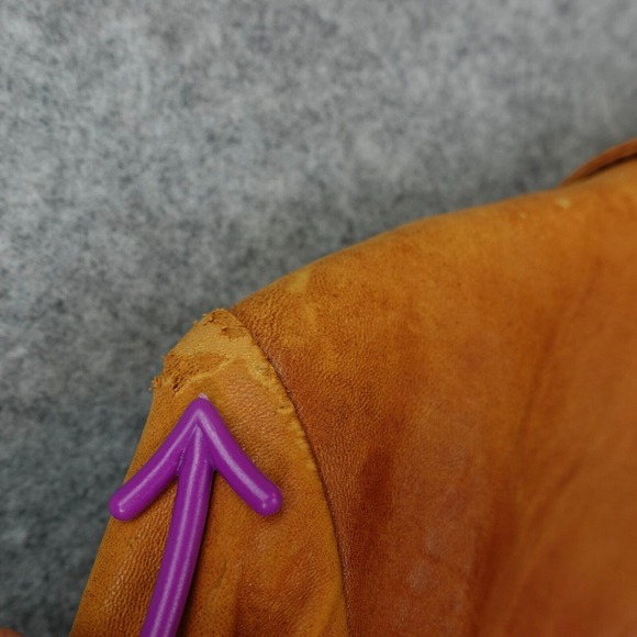 70s Vintage Western Lambskin Leather Jacket‎ Mens 36 XS Tan A ROBERT LEWIS Chore - Picture 10 of 16